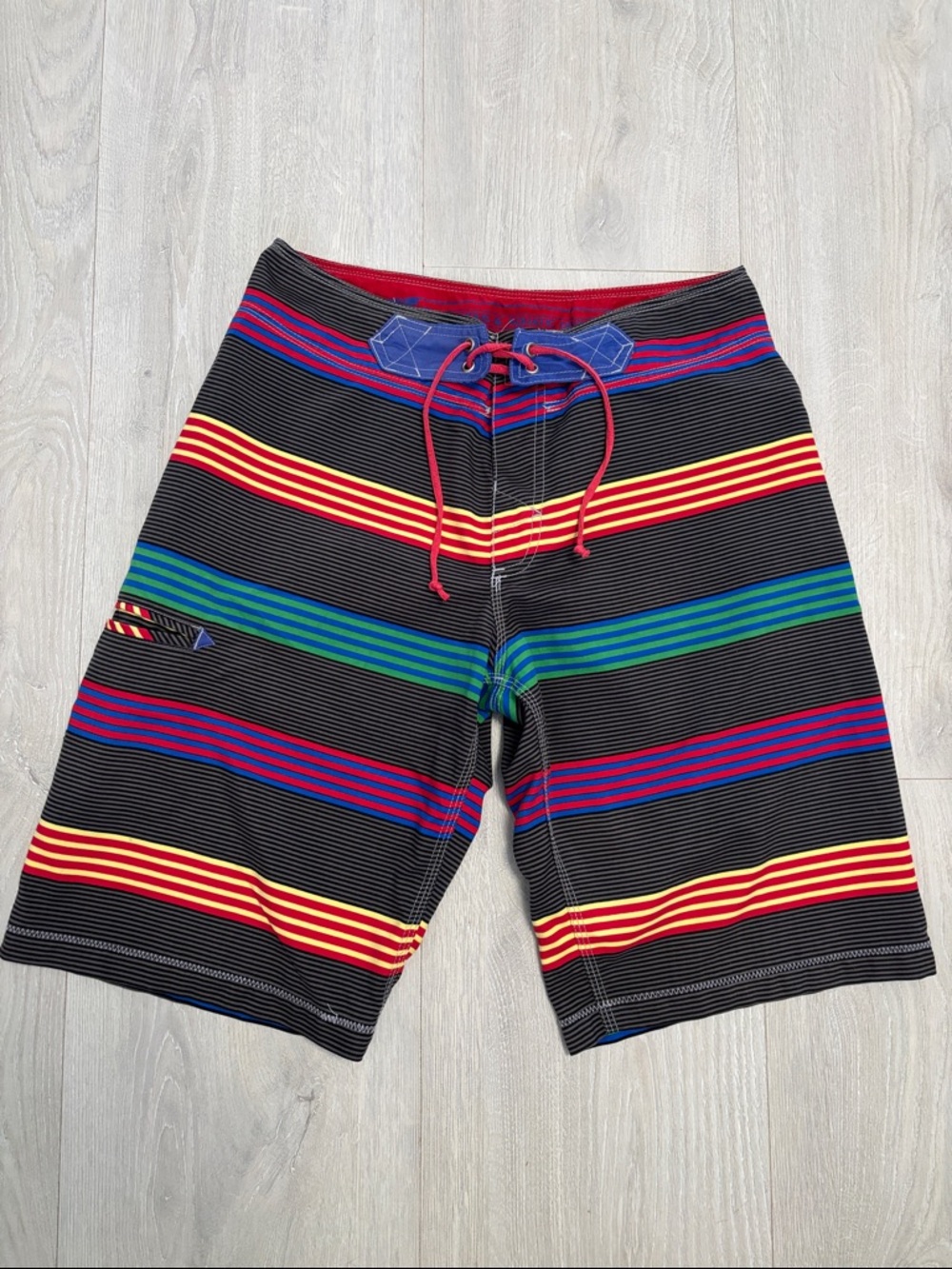 🔥BUNDLESALE Men's 30 Ambiguous Aquatic Division Stripe Board Shorts Swim Trunks